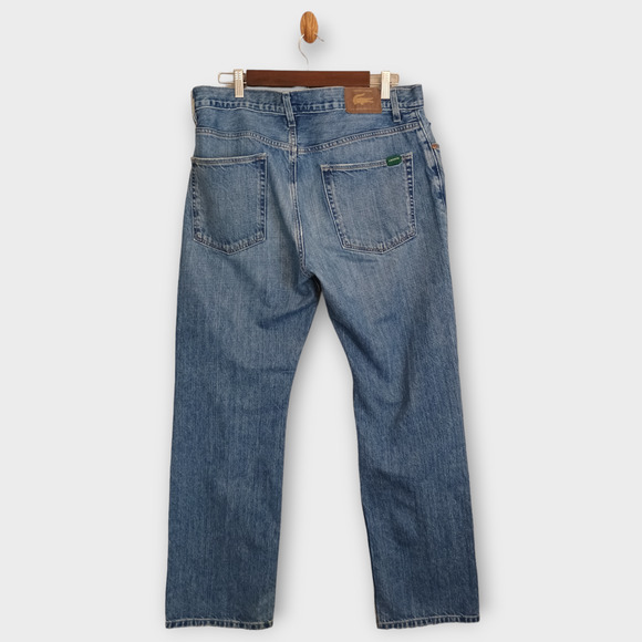 Lacoste Jeans Men 34 Blue Medium Wash Cotton Casual Classic Logo on Pocket Denim - Picture 2 of 16